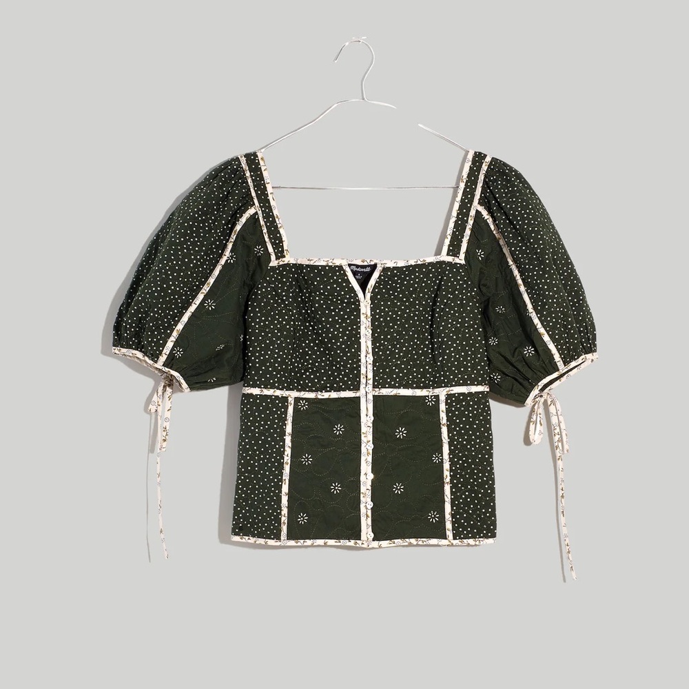 Madewell Patchwork Puff-Sleeve Top - image 6